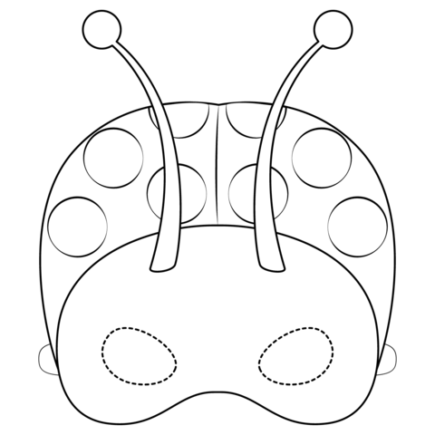 Ladybug Mask Coloring Page